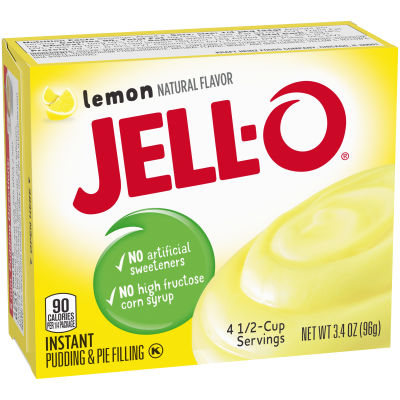 Jell-O Lemon Instant Pudding & Pie Filling, 3.2 oz Box