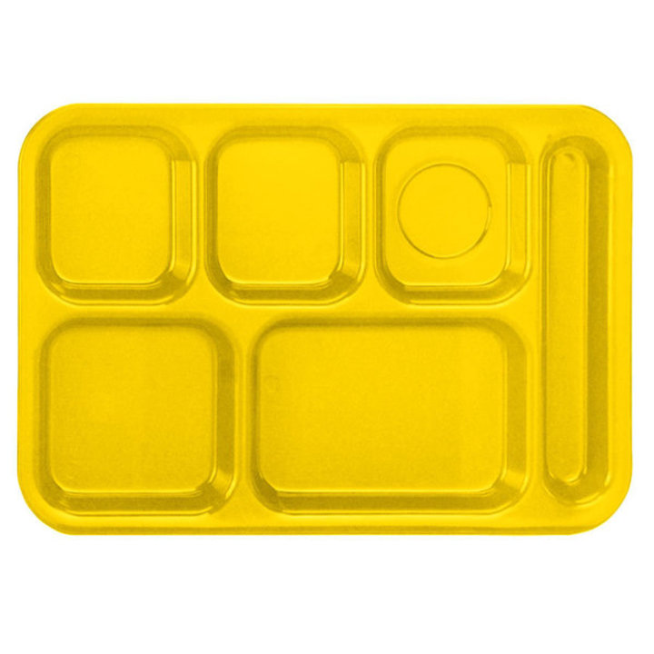 Traex® Right Handed School Tray with 6 Compartments in Yellow
