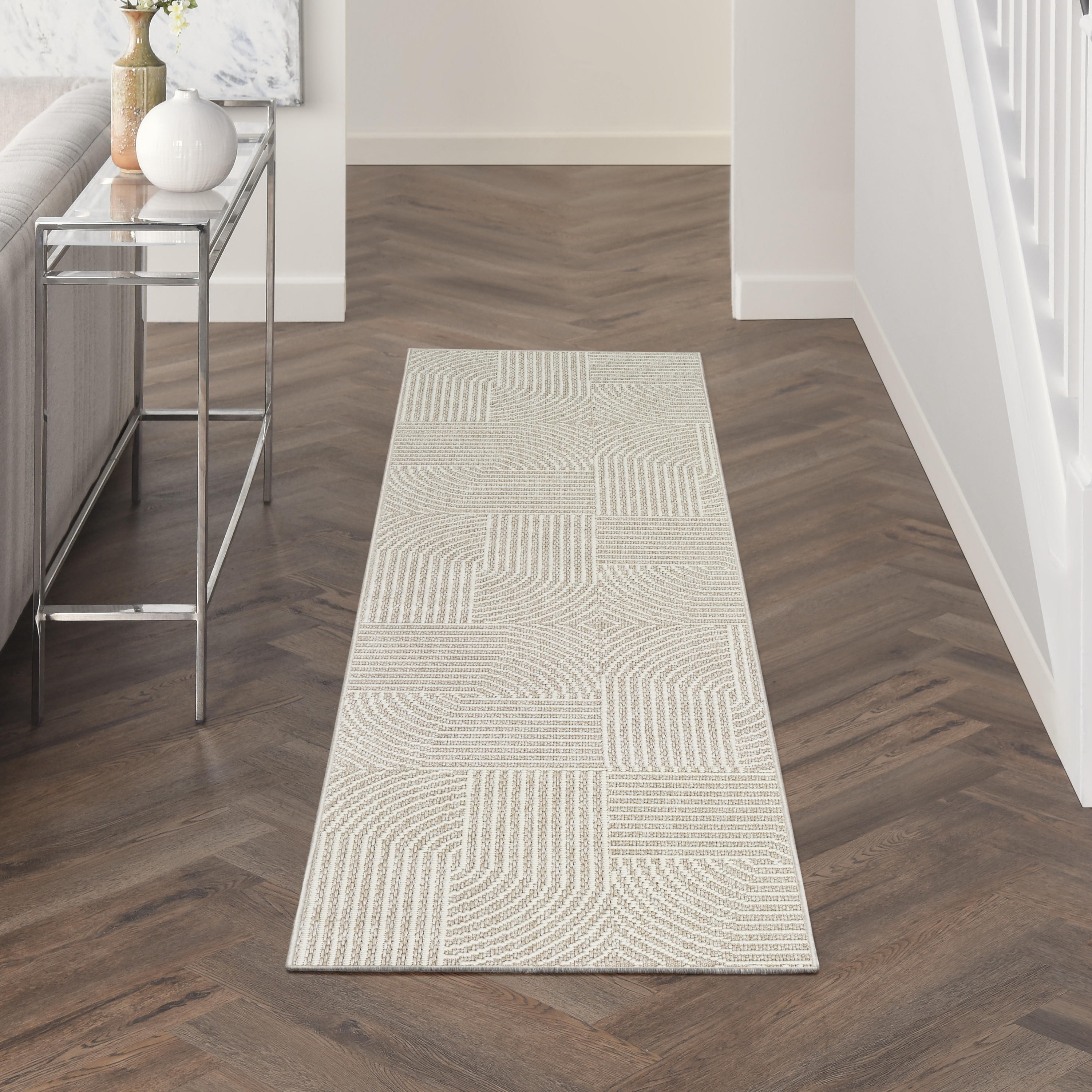 Nourison Natural Texture 2'3" x 7'6" Beige Ivory Modern Indoor Rug