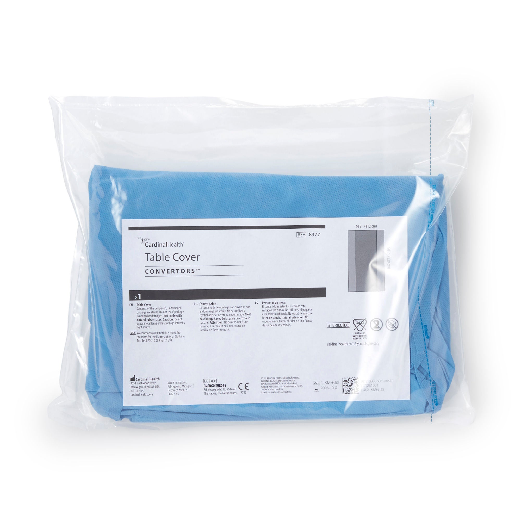 Cardinal Health™ Sterile Standard Back Table Cover, 44 x 90 Inch