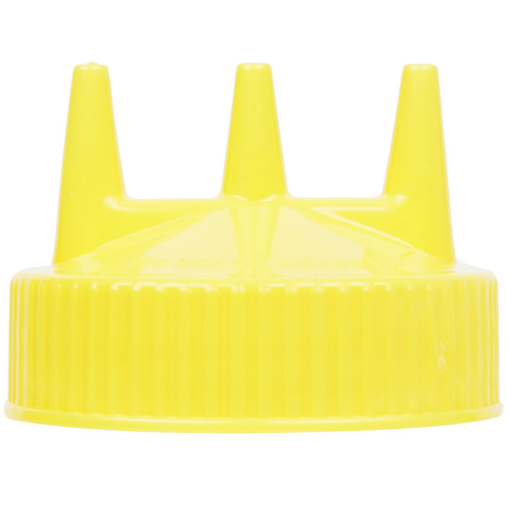 Traex® wide-mouth squeeze dispenser Tri Tip™ replacement cap in yellow