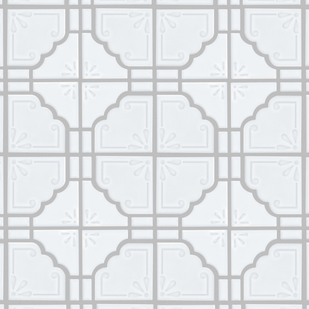 Moonbeam Glossy White 11.88x11.88 Square Porcelain Floor and Wall Digital Pattern