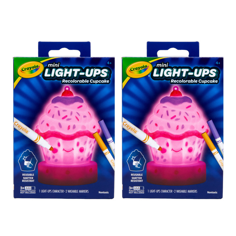Mini Light-Ups Cupcake Recolorable Toy Kit, 2 Pack