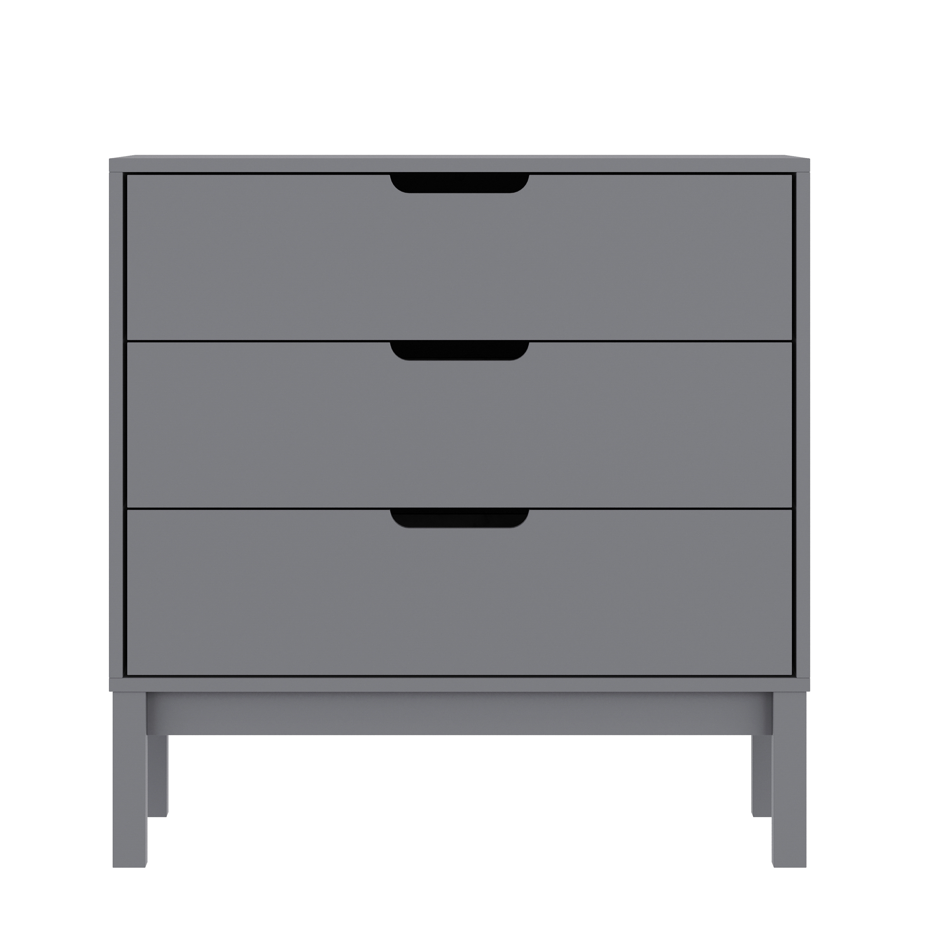 Dallas Wooden 3-Drawer Dresser for Bedroom, Chest of Drawers for Kids in Gray - Picture 9 of 23