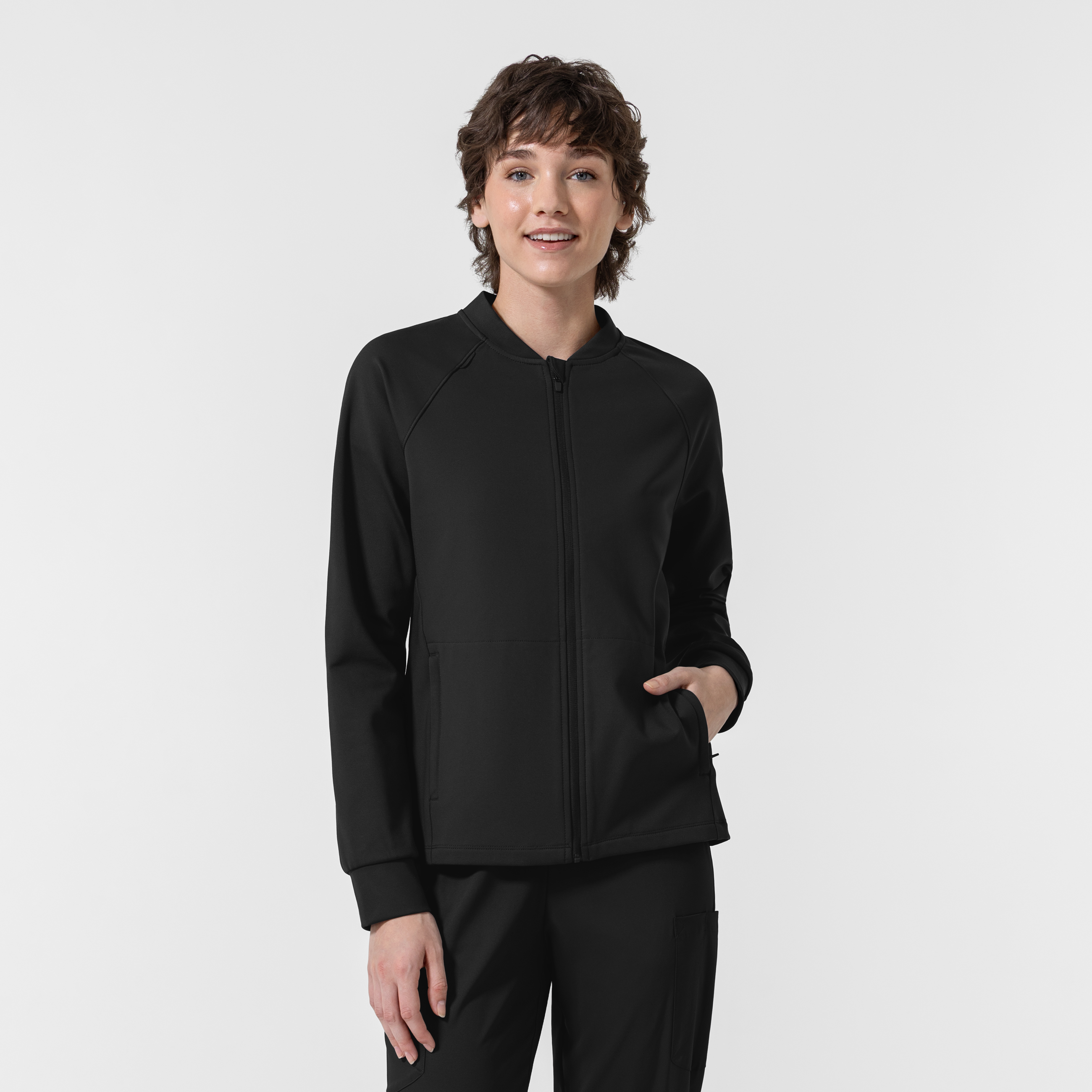 Layers Women‘s Cozy Shift Fleece Scrub Jacket-Wonder Wink