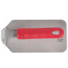 1 ⅗-pound flat-bottom stainless steel steak weight with red silicone handle