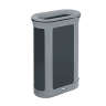 Rubbermaid Commercial, Enhance, 13 gal, Metal, Gray/Black, Rectangle, Receptacle