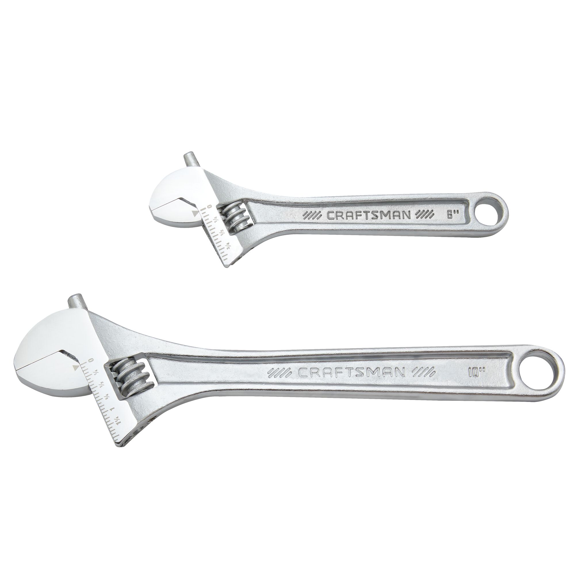 CRAFTSMAN All steel adjustable wrench set 2pc on white background
