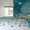 Elle Floor Teal 7x7 and White 7x7