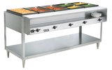 208- to 240-volt 3000- to 4000-watt five-well Servewell® stainless steel hot-food table