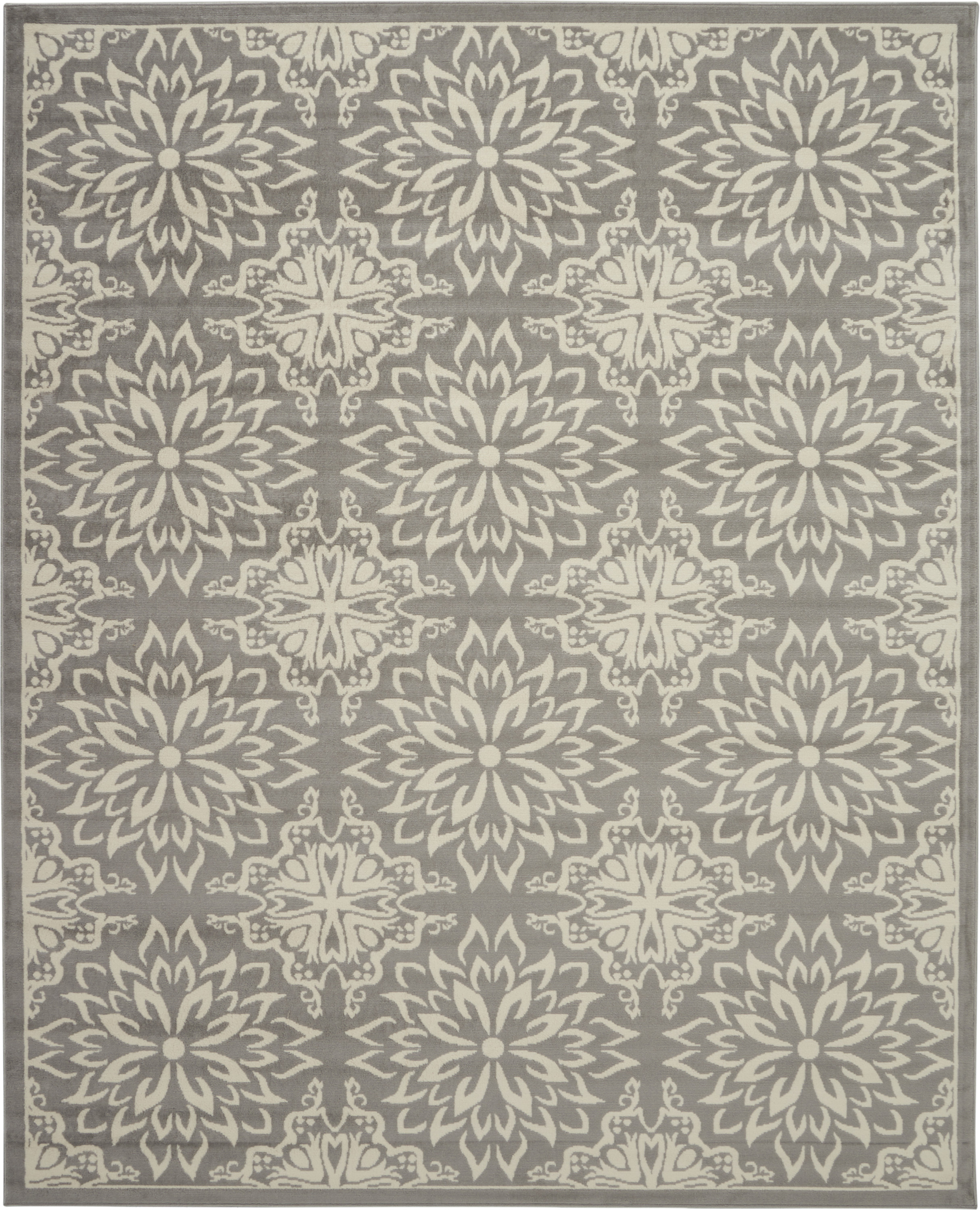 Nourison Jubilant 7'10" x 9'10" Ivory Grey Farmhouse Indoor Rug