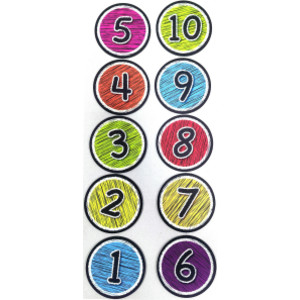 The Original Fun Mat&trade;, Sensory Spots&trade;, 6" Numbers 1-10, Chalk Look, 10 Pieces