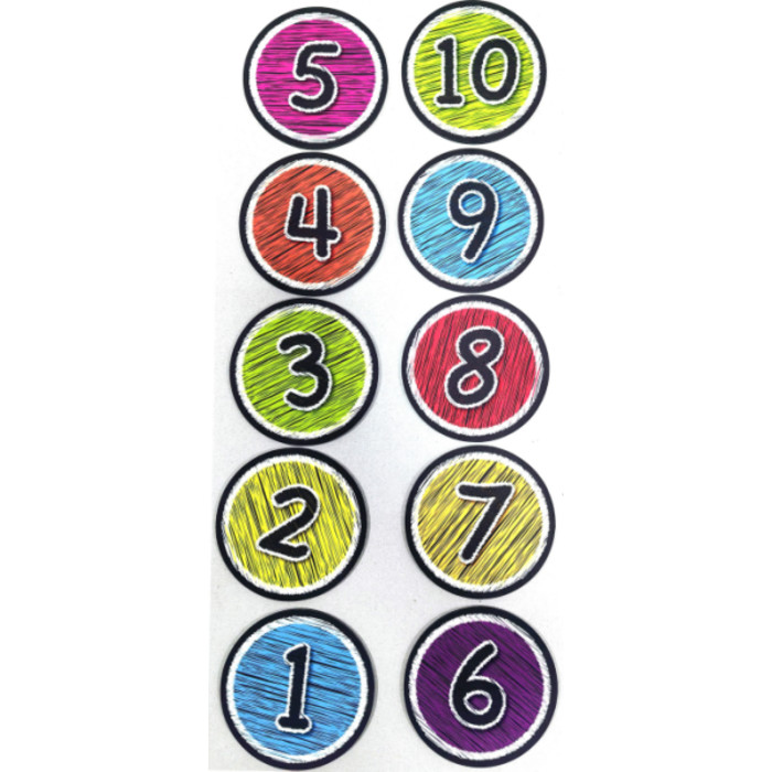 The Original Fun Mat&trade;, Sensory Spots&trade;, 6" Numbers 1-10, Chalk Look, 10 Pieces