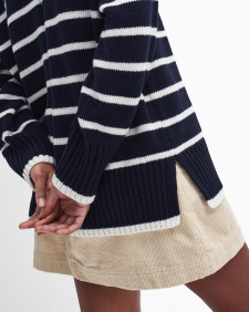 Belmore Striped Crew Neck Jumper Classic Navy