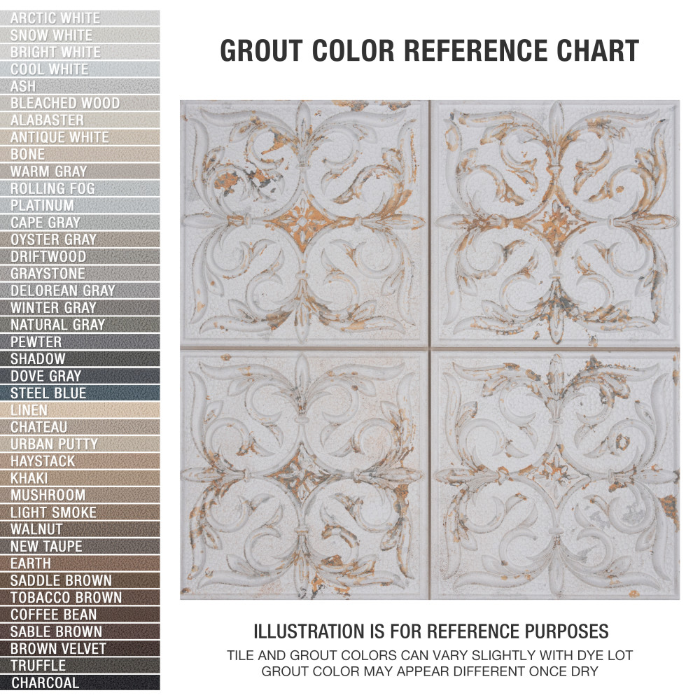 Antigua Lis White 13 in. x 13 in. Porcelain Wall Tile