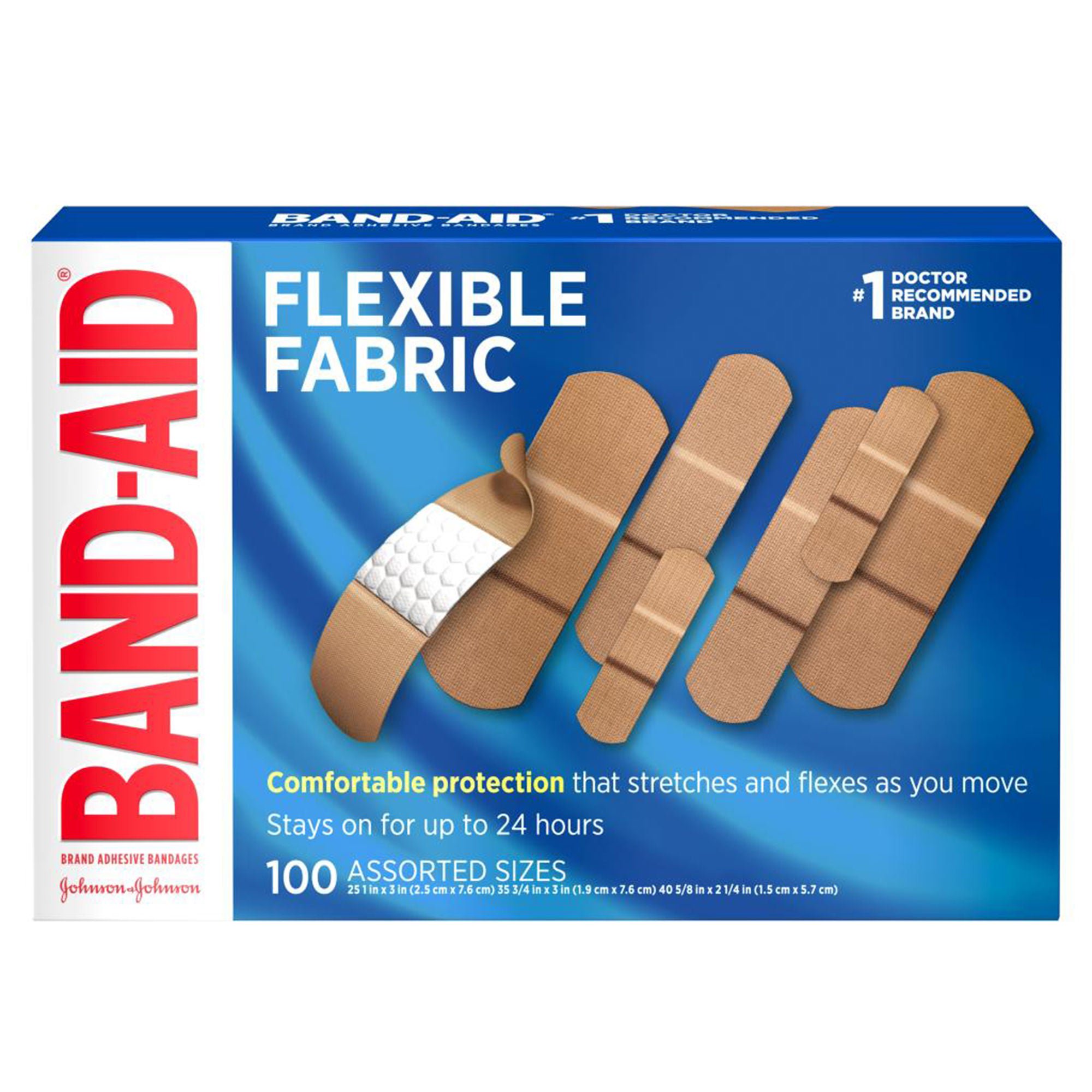 Band-Aid® Flexible Fabric Adhesive Bandages Assorted Sizes