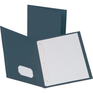 Twin Pocket Folders with Fasteners, Dark Blue, Box of 25