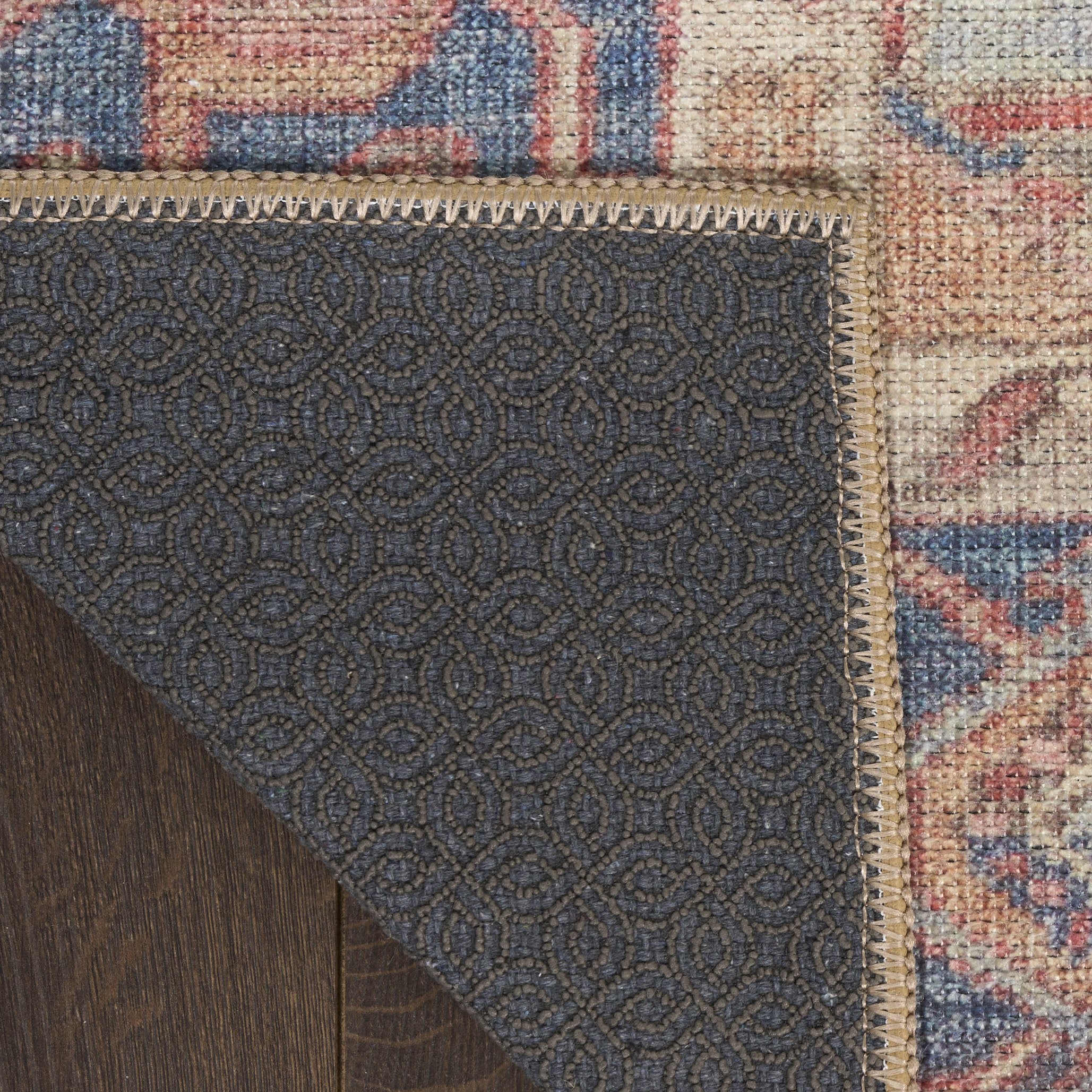 Nourison Vintage Washables 7'10" x 9'10" Blue Coral Vintage Indoor Rug