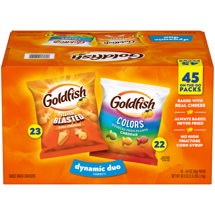 Colors Cheddar and Flavor Blasted Xtra Cheddar Crackers, 45 count box