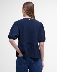 Louise Peplum Blouse Navy