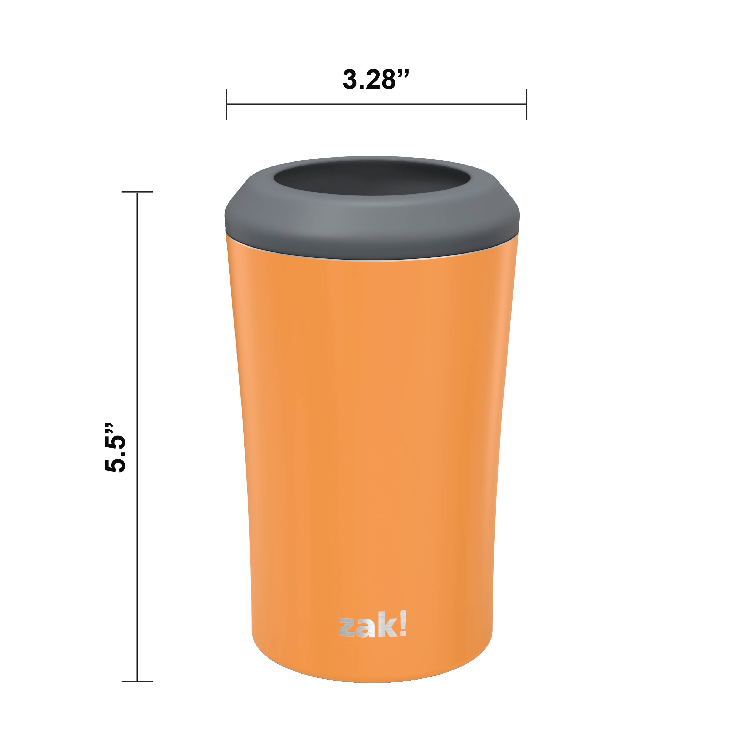 Zak Hydration 12 ounce Double Wall Stainless Steel Can and Bottle Cooler with Vacuum Insulation, Tangerine slideshow image 2 Zak Hydration 12 ounce Double Wall Stainless Steel Can and Bottle Cooler with Vacuum Insulation, Tangerine slideshow image 2