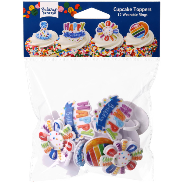 Happy Birthday Retail Cupcake Rings