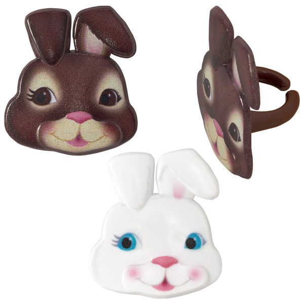 Cute Bunny Faces Cupcake Rings