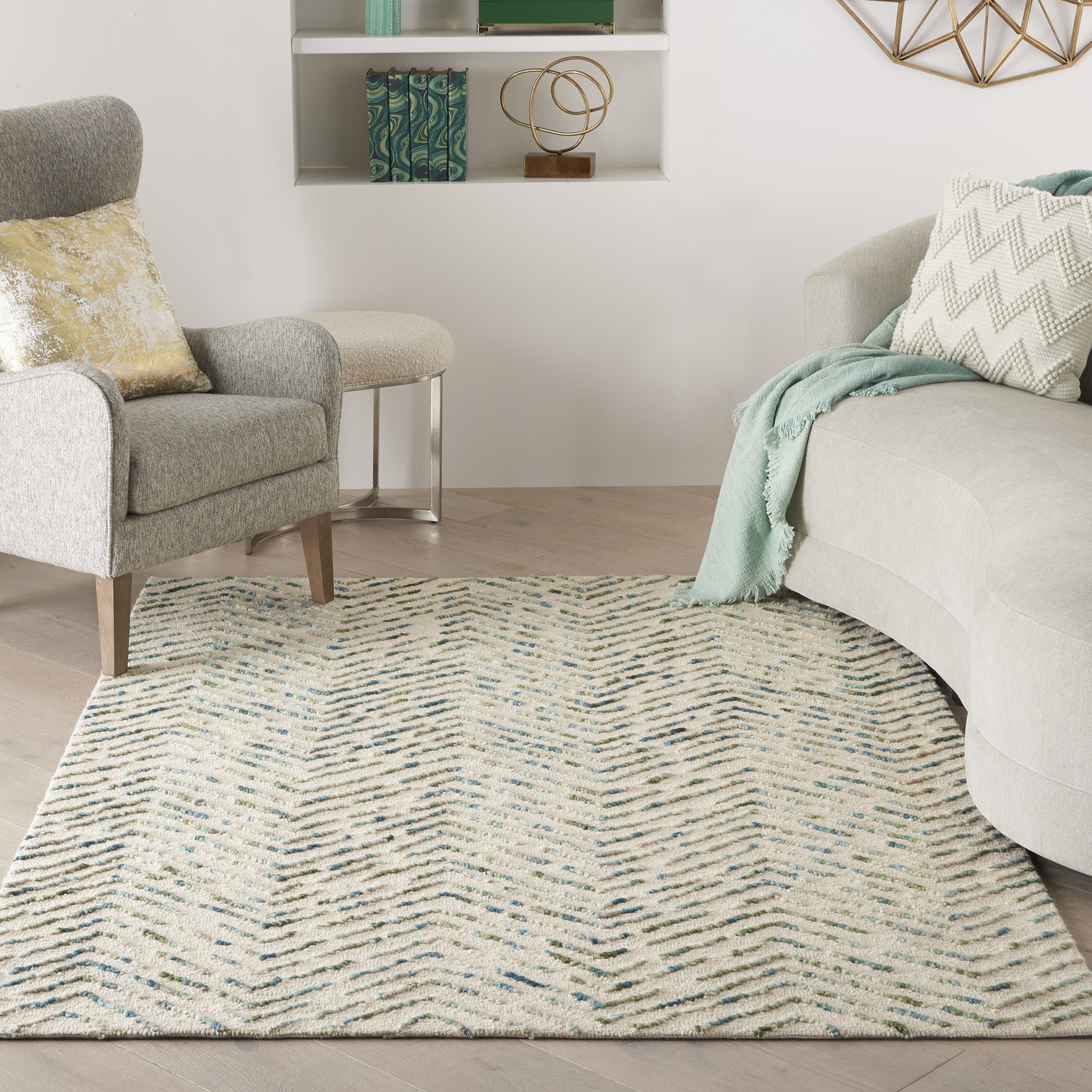 Nourison Colorado 3'9" x 5'9" Ivory Green Modern Indoor Rug