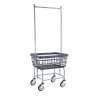 R&B Wire, Dura-Seven Laundry Cart w/ Double Pole Rack, Gray