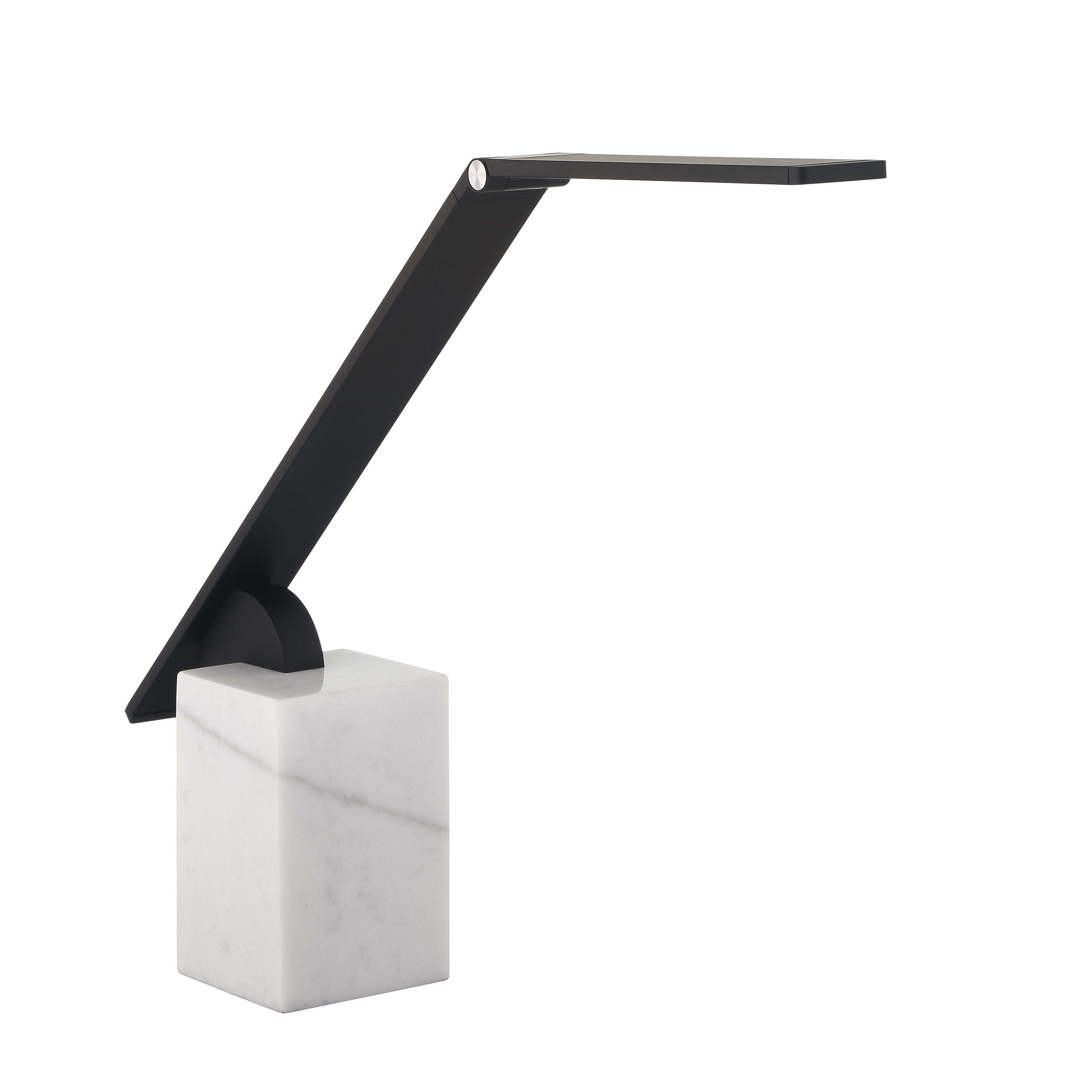 This sophisticated task lamp combines modern functionality with timeless design. The substantial marble base provides stability while the integrated LED delivers focused, dimmable illumination perfect for reading and detailed work. - alternate view