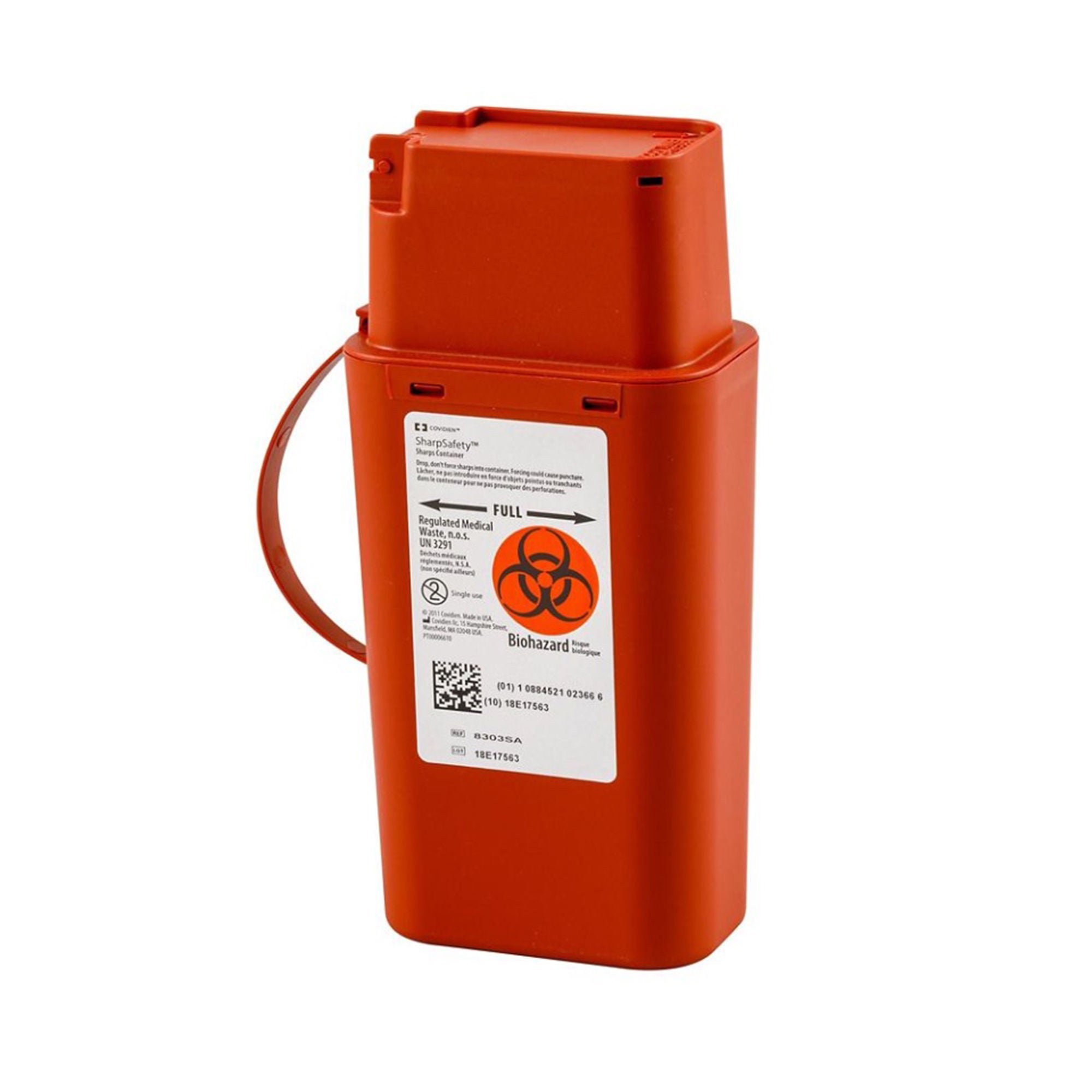 SharpSafety™ Sharps Transport Container, 1 Quart, 8.75 x 2.5 x 4.5 Inch