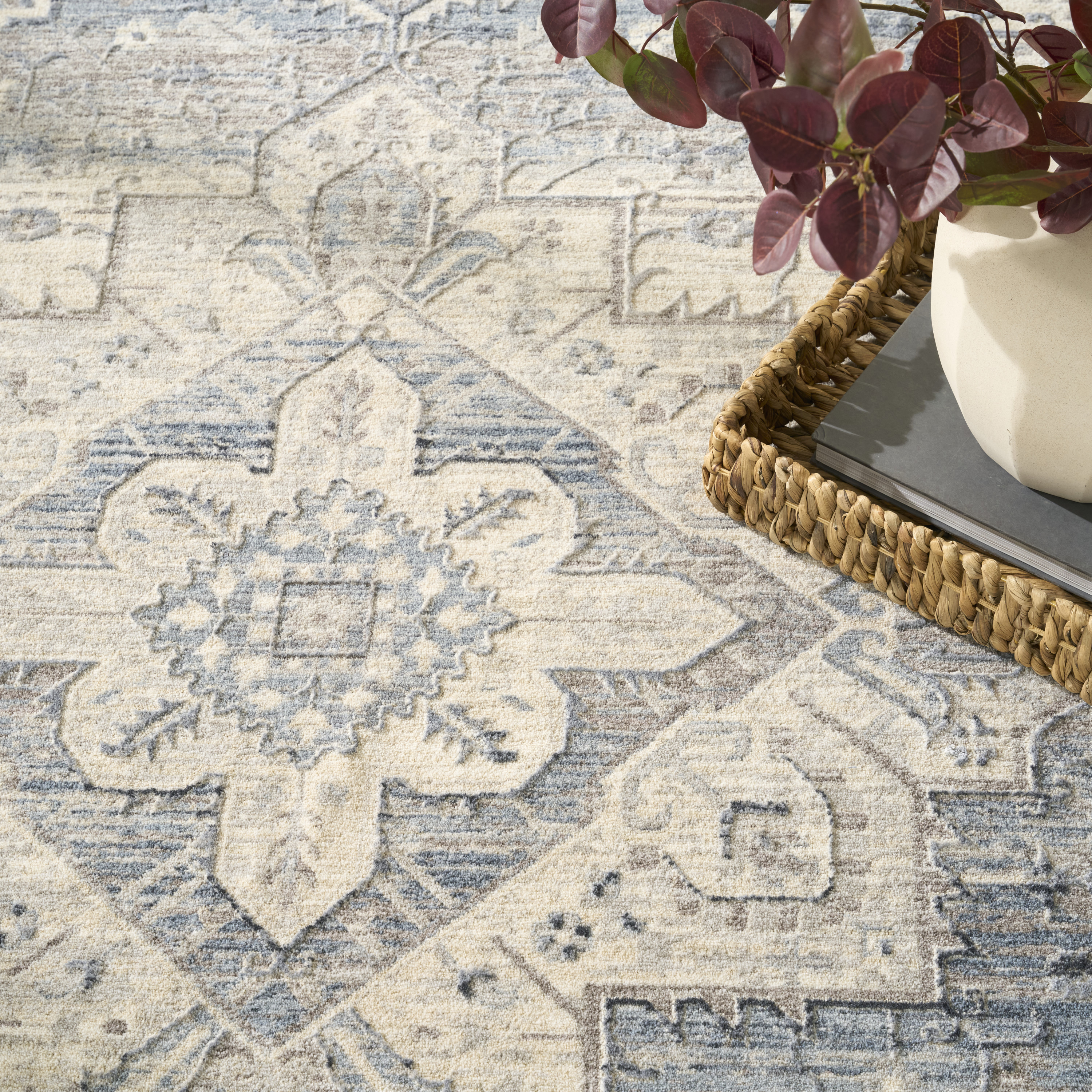 Nourison Sultana 7'10" x 10'2" Blue Vintage Indoor Rug