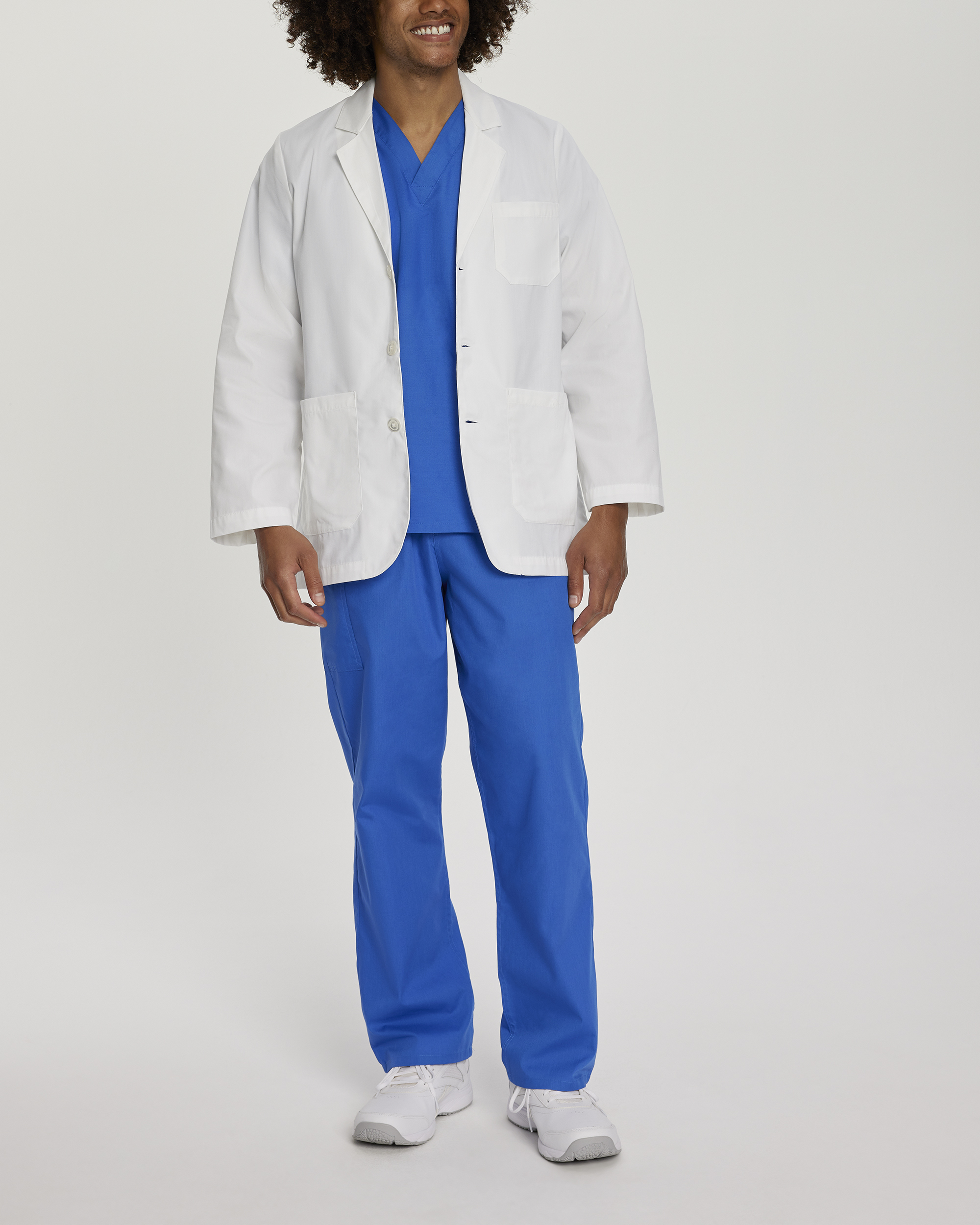 Landau Men&#8216;s 5-Pocket Consultation Jacket-White Coats