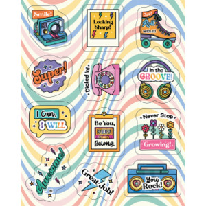 Happily Ever Elementary Retro Remix Motivators Motivational Stickers, Pack of 72
