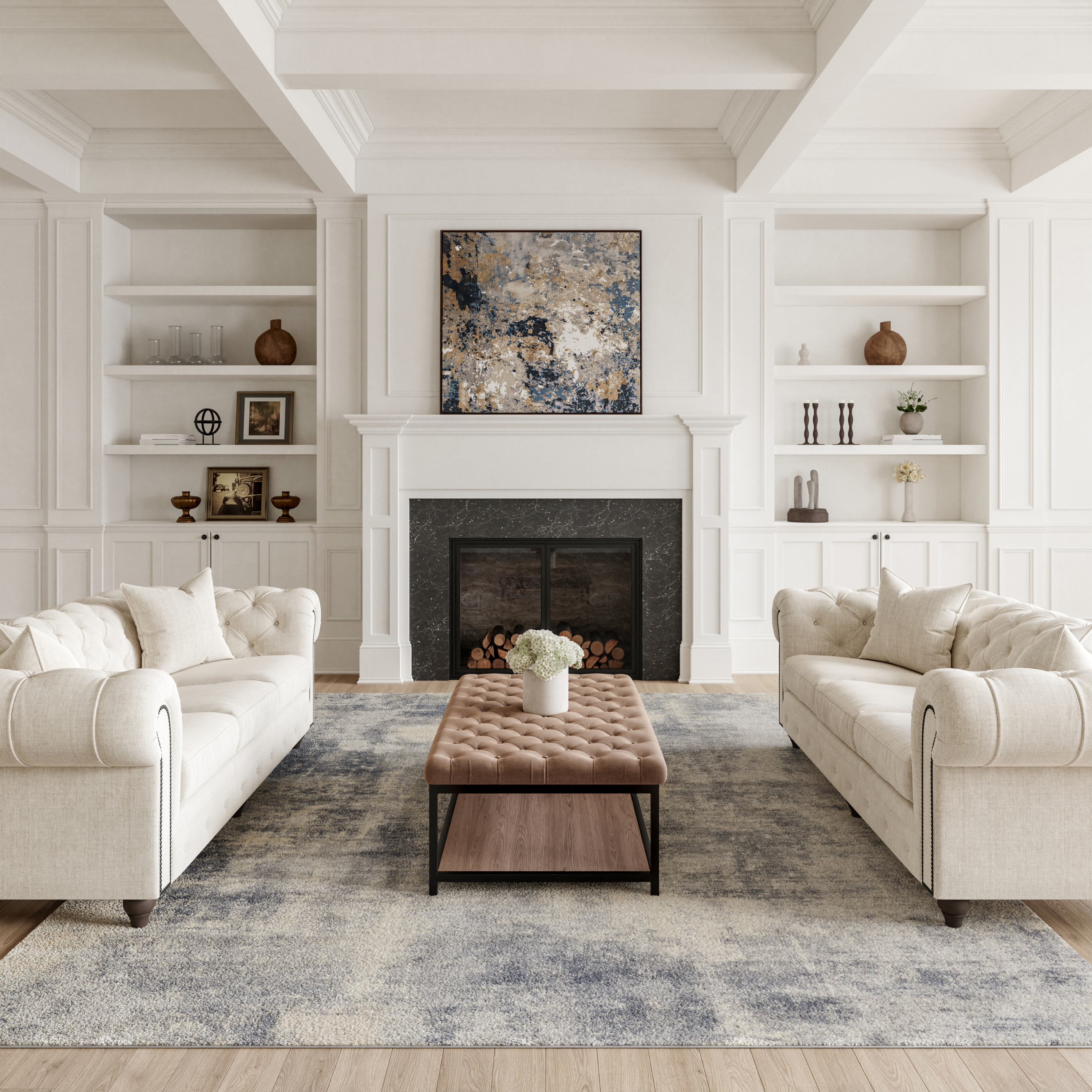 Nourison Rustic Textures 7'10" x 10'6" Blue Ivory Modern Indoor Rug