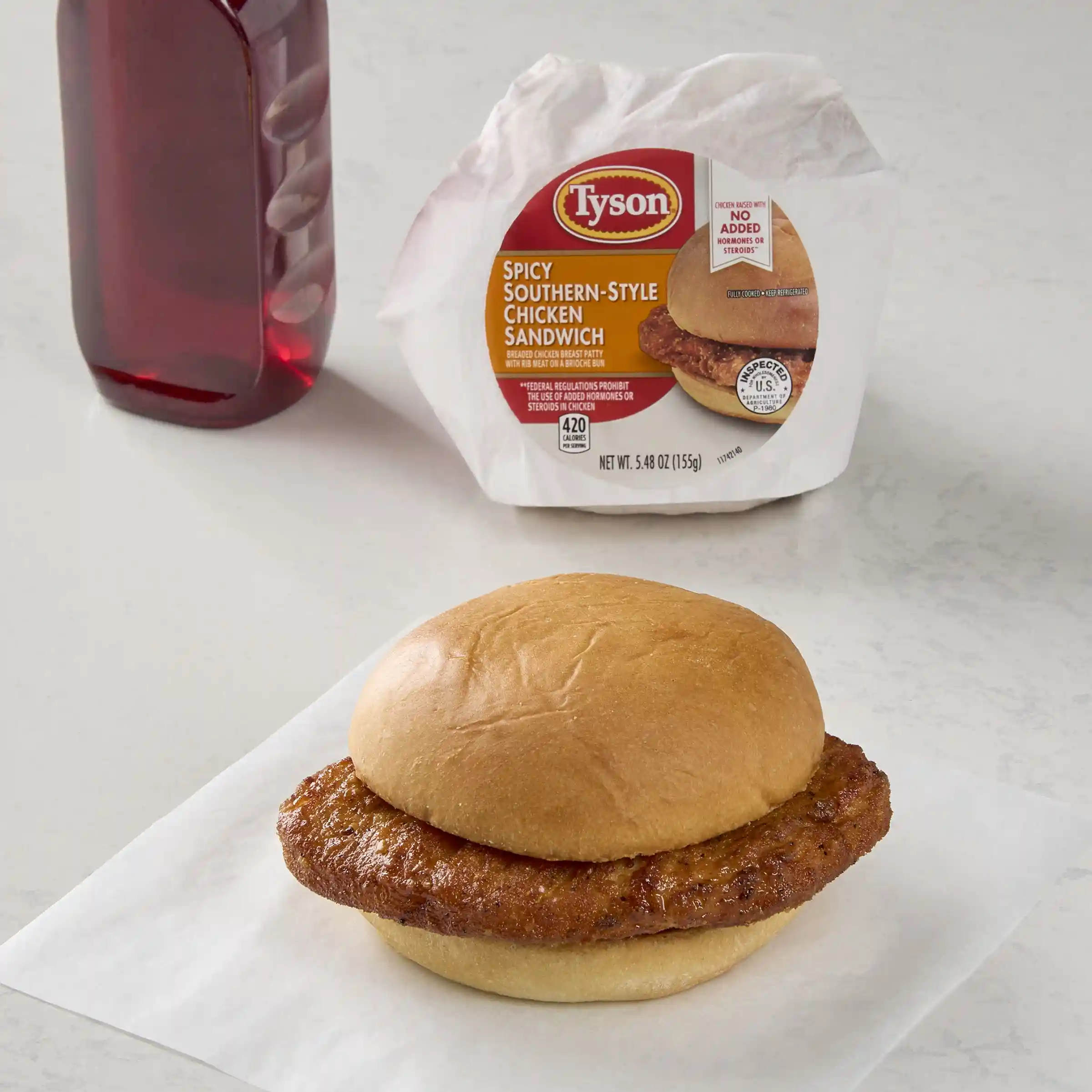 Tyson® Butcher-Wrapped Spicy Southern Style Chicken Sandwich https://images.salsify.com/image/upload/s--qfGAq3E7--/q_25/ukcme8xxdjx2hpb5hbla.webp