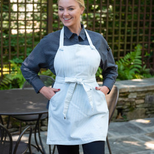 Womens Adjustable Neck Bib Apron with Kangaroo Pocket-Chefwear