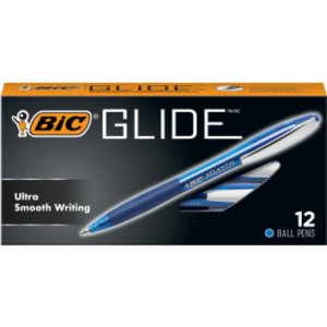 Glide&trade; Retractable Ball Pen, Medium Point (1.0 mm), Blue, 12-Count
