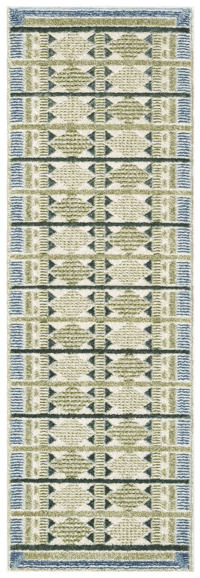 Nourison Nordic 2' x 6' Green Blue Modern Indoor Rug