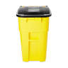 Rubbermaid Commercial, Rollout, 50 gal, Resin, Yellow, Square, Receptacle