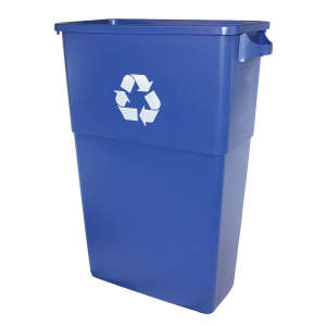 Impact, Thin Bin®, 23 gal, Resin, Blue, Rectangle, Receptacle