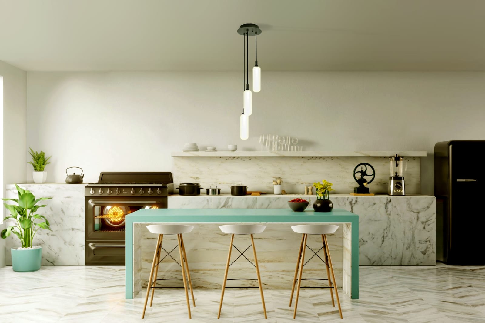 Glass Pendant LED Glass 3 Light Pendant — installation 5