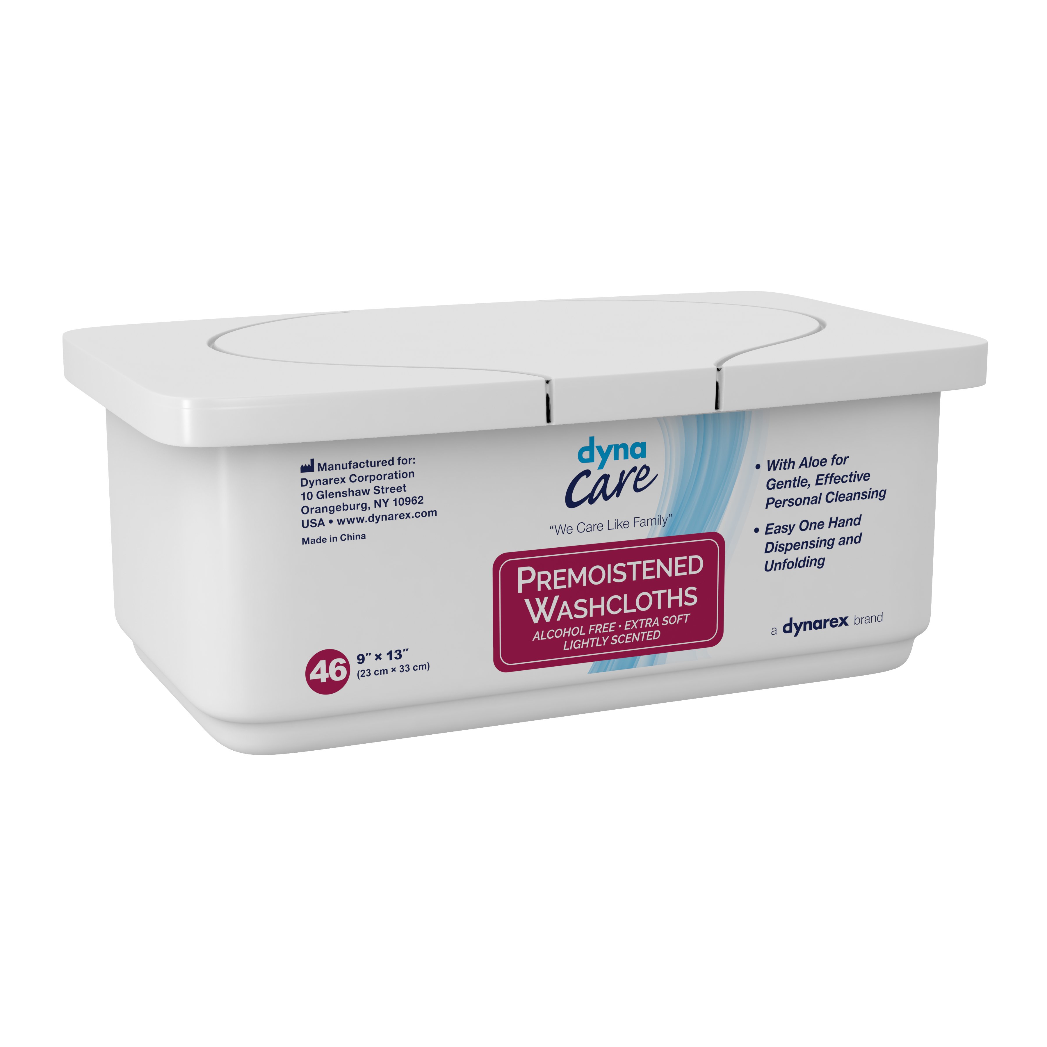 Dynarex Personal Cleansing Wipes, Aloe/Lanolin Scented, Tub MK DYN-1314