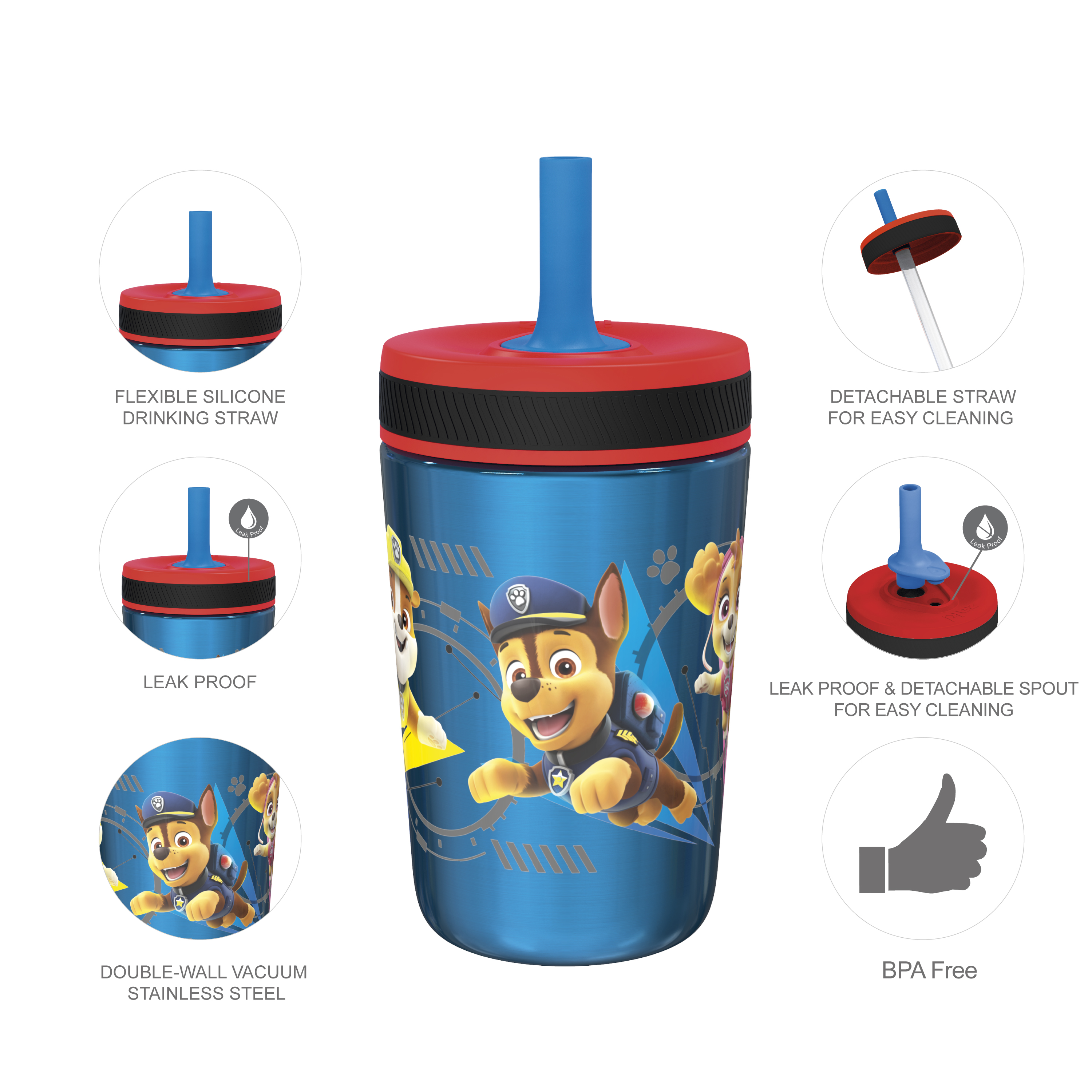 Paw Patrol 15  ounce Plastic Tumbler, Chase, Skye, Marshall and Friends, 3-piece set slideshow image 9