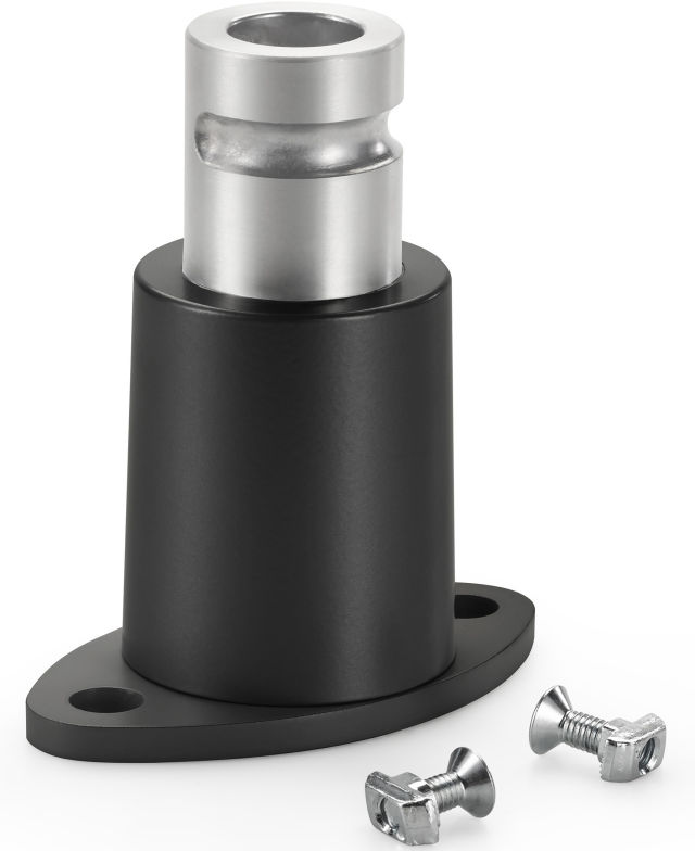 The system rail mount for the black Novus CLU Plus monitor arm.