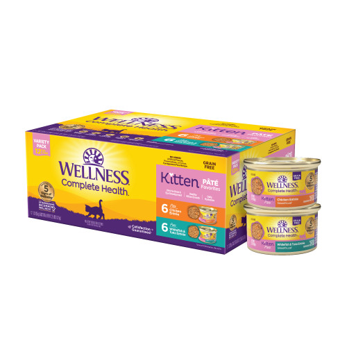 Wellness Complete Health Pate Kitten Variety Pack (Whitefish & Tuna and Chicken) Front packaging