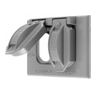 Weatherproof Wall Plate Covers for Duplex, Zinc, Cast, Gray, 1-Gang, Standard Box Mount-Mounting Screws, Horizontial Duplex