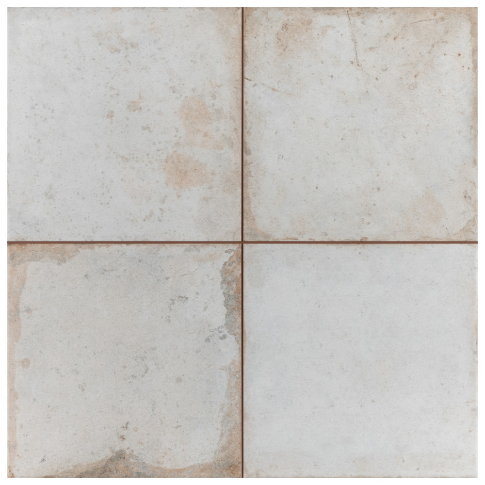 Kings Root Distressed White 17-5/8 in. x 17-5/8 in. Ceramic Floor and Wall Tile