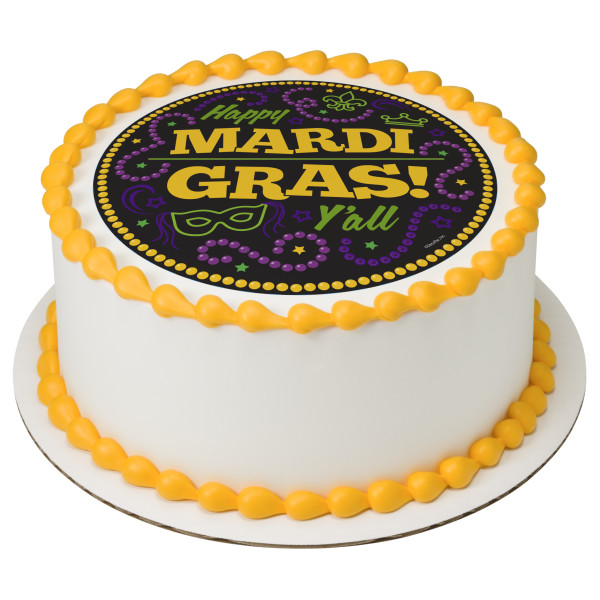 Happy Mardi Gras Y'all PhotoCake® Edible Image®