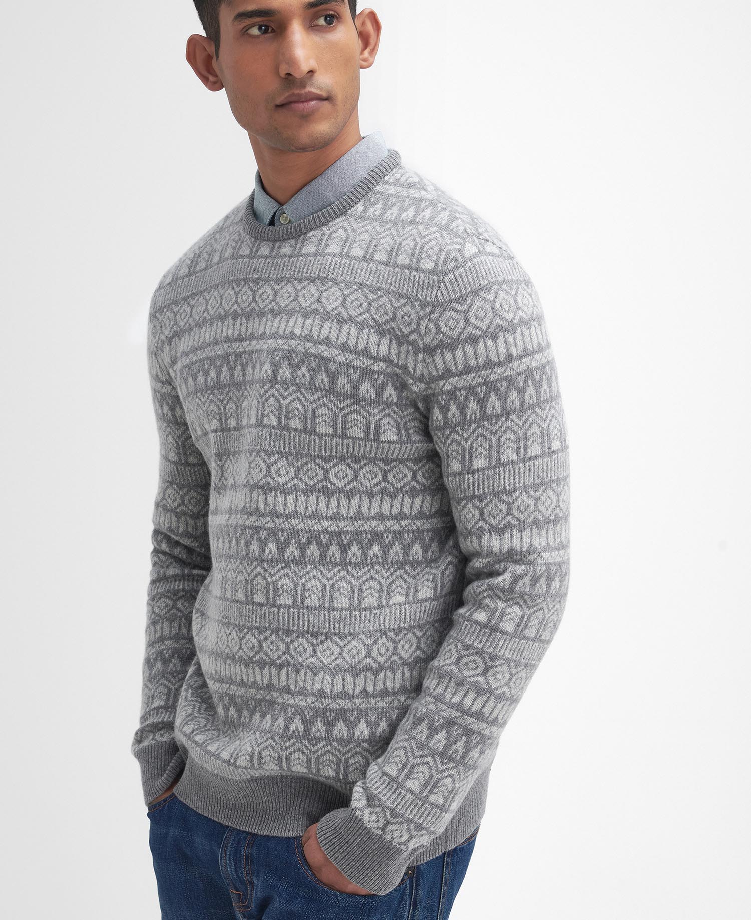 Stonebeck Fairisle Crew Neck Jumper image number 4